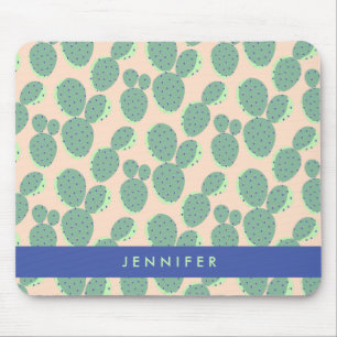 Alfombrilla De Ratón Modelo verde y rosado del cactus