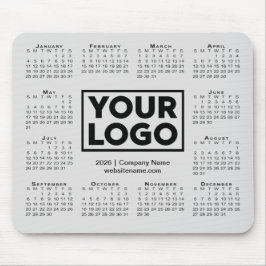 Alfombrilla De Ratón Modern 2026 Calendar Business Company Logo Gray