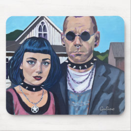 Alfombrilla De Ratón Modern American Gothic  Art- Grant Woods Inspired