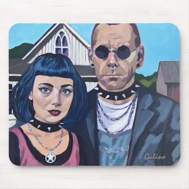 Alfombrilla De Ratón Modern American Gothic  Art- Grant Woods Inspired (Frente)