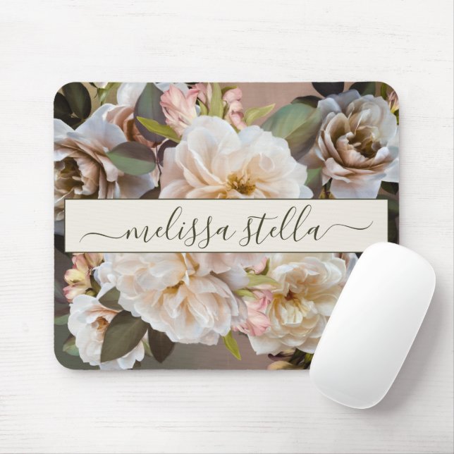 Alfombrilla De Ratón Modern Bold Floral Magnolia | Girly Gift (Con ratón)