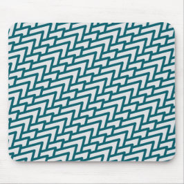 Alfombrilla De Ratón Modern Dark Teal Geometric Pattern on Light Gray