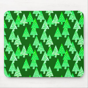 Alfombrilla De Ratón Modern flower Christmas trees - pine green