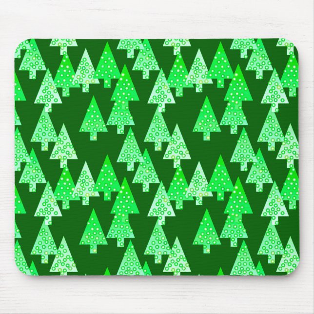 Alfombrilla De Ratón Modern flower Christmas trees - pine green (Frente)