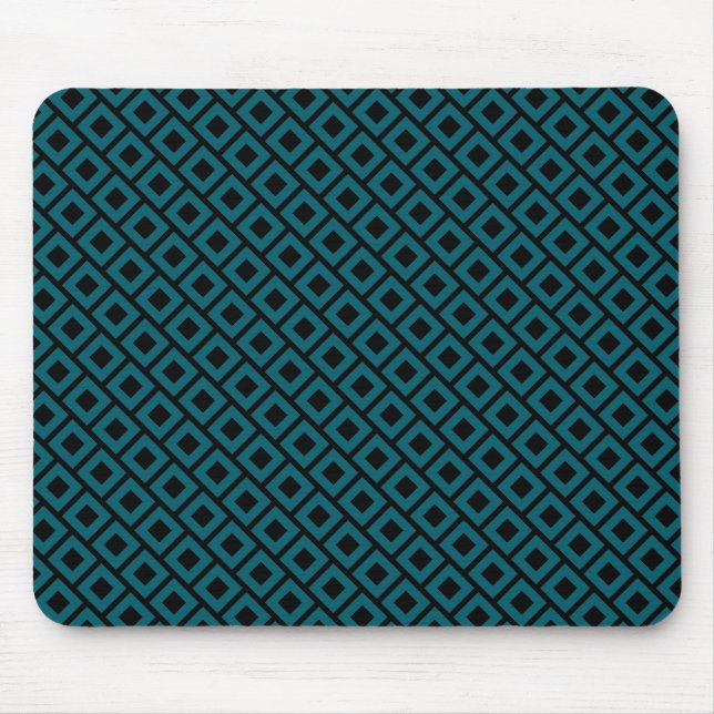 Alfombrilla De Ratón Modern Geometric Diamond Pattern in Deep Teal (Frente)