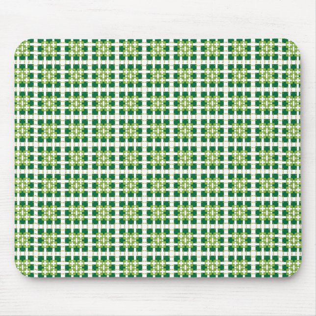 Alfombrilla De Ratón Modern geometric green Forest squares pattern (Frente)