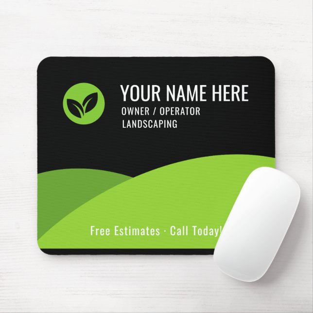 Alfombrilla De Ratón Modern Lawn Care Landscaping Business (Con ratón)