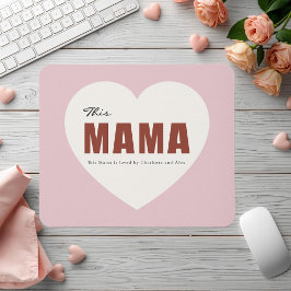 Alfombrilla De Ratón Modern Personalized Mama Heart Mouse Pad