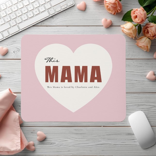 Alfombrilla De Ratón Modern Personalized Mama Heart Mouse Pad (Subido por el creador)