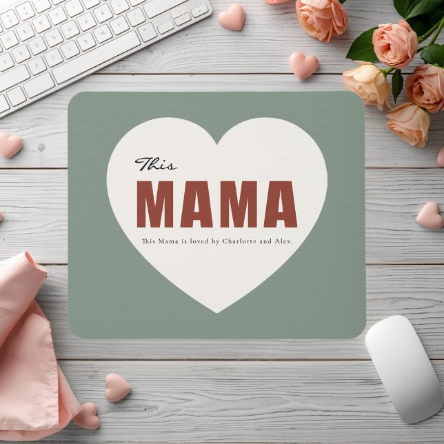 Alfombrilla De Ratón Modern Personalized Mama Heart Mouse Pad (Subido por el creador)
