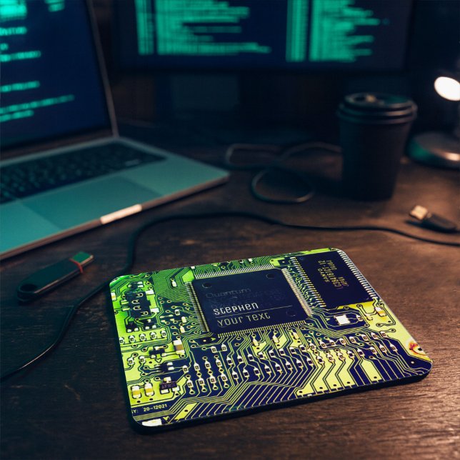 Alfombrilla De Ratón Modern Printed Circuit Board Design Add Name Geeky (Subido por el creador)