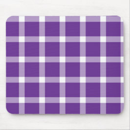 Alfombrilla De Ratón Modern Purple and White Gingham Checkered Pattern