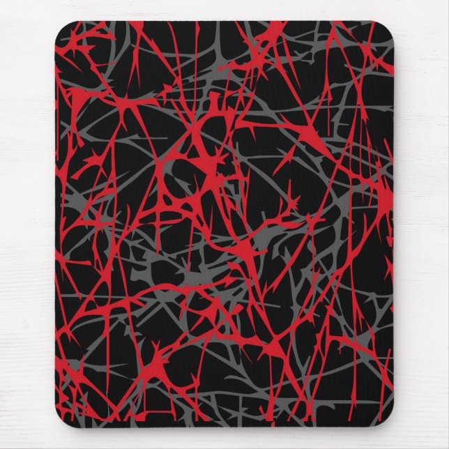 Alfombrilla de ratón moderna, abstracta, negra, ro (Frente)