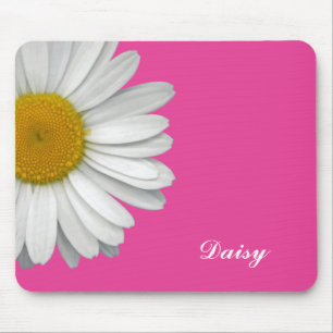Alfombrilla De Ratón Moderna Girly Daisy Flower Name Hot Pink