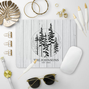 Alfombrilla De Ratón Moderna granja de pinos rústicos