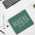 Alfombrilla De Ratón Moderna tipografía mínima salchicha verde elegante<br><div class="desc">Moderna tipografía minimalista diseño de estuches de teléfono personalizado y elegante en color verde y blanco.</div>