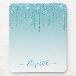 Alfombrilla De Ratón Moderna y elegante escritura de estilo Aqua Purpur