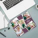 Alfombrilla De Ratón Moderna y elegante familia de fotos morado<br><div class="desc">Moderna y elegante decoración de casa familiar con fotos. El color púrpura y elegante se puede cambiar.</div>