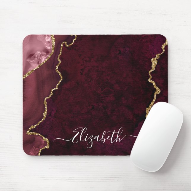 Alfombrilla De Ratón Moderna y elegante Marble Geode Rosa Oro (Con ratón)