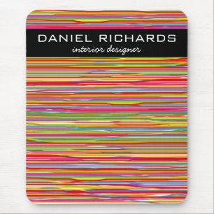 Alfombrilla De Ratón Modernas franjas coloridas Vibrante Diseñador Inte
