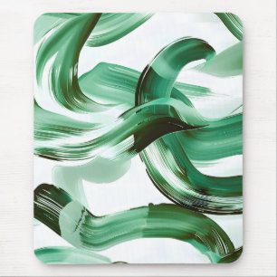 Alfombrilla De Ratón Moderno abstracto de pinceladas verdes minimalista