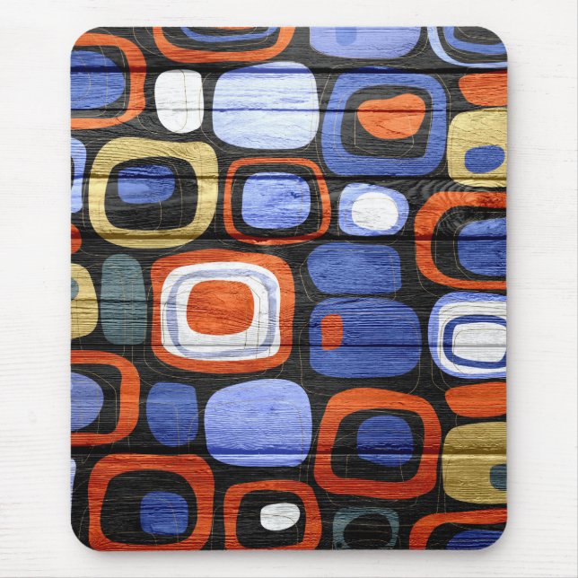 Alfombrilla De Ratón Moderno Abstracto Madera Aspecto Pastel (Frente)