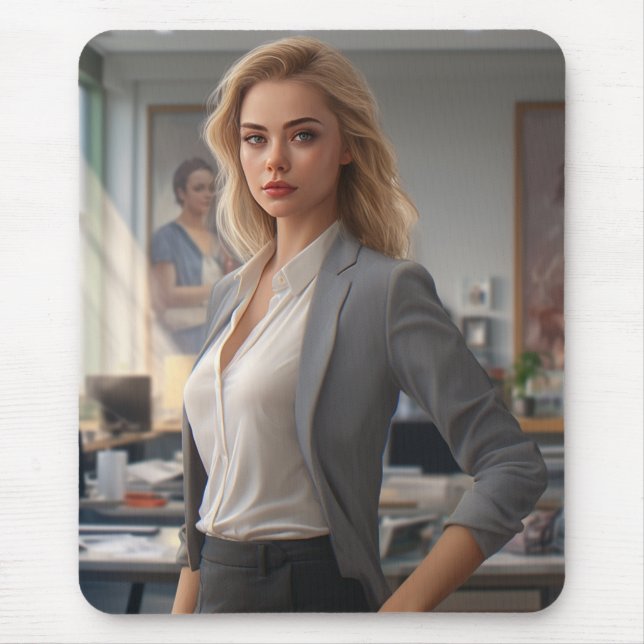 Alfombrilla De Ratón Moderno Chica Rosa Mejor Regalo Girly (Frente)