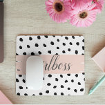 Alfombrilla De Ratón Moderno Chica rosado Pastel Bosque y puntos negros<br><div class="desc">Moderno Chica rosado Pastel Bosque y puntos negros</div>