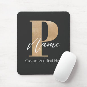 Alfombrilla De Ratón Moderno Monogramado Inicial P & Name Personalizado