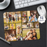 Alfombrilla De Ratón Moderno Personalizado único de 12 Collages de foto<br><div class="desc">Cree un panel para el ratón fotográfico utilizando esta plantilla de collage de fotos fácil de cargar que incluye 12 imágenes en varias formas y tamaños, tanto horizontales como verticales para alojar una amplia variedad de sujetos fotográficos. Agregue texto como superposición para personalizar con un nombre u otro texto personalizado...</div>