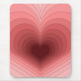 Alfombrilla De Ratón Moderno Retro Funky Rojo Pink Heart Mousepad