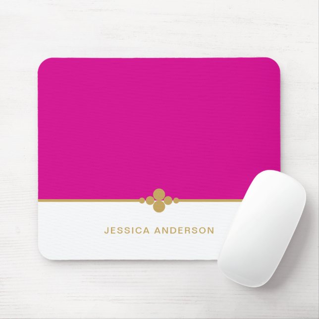 Alfombrilla De Ratón Moderno y elegante Mousepad de nombre dorado rosad (Con ratón)