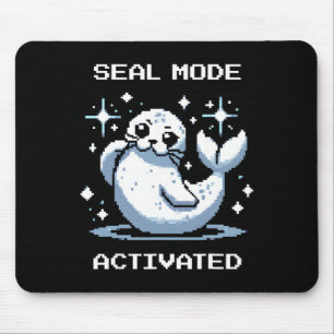 Alfombrilla De Ratón Modo de Foca Activado Arte de Píxel Foca Estilo de