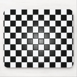 Alfombrilla De Ratón Módulo De Comprobación Del Cartón Negro Y Blanco