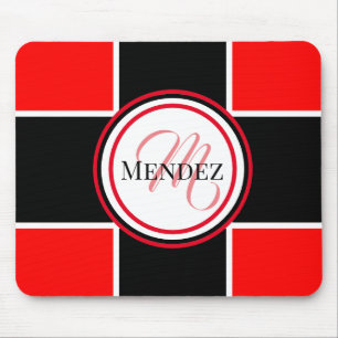 Alfombrilla De Ratón Módulo de ordenador rojo / negro