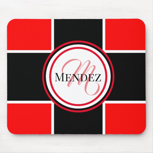 Alfombrilla De Ratón Módulo de ordenador rojo / negro (Frente)