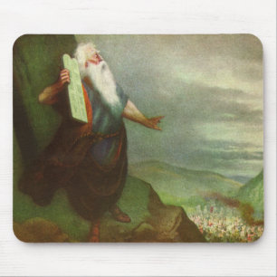 Alfombrilla De Ratón Moisés y los Diez Mandamientos, Religión Vintage