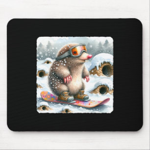Alfombrilla De Ratón Mole Snowboard Con Gogles. Snowboar Snowboard
