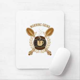 Alfombrilla De Ratón Molienda Matutina Emblema Vintage Retro para Ama
