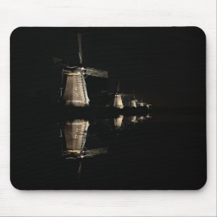 Alfombrilla De Ratón Molinoes de viento iluminados en el mousepad de la