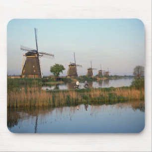 Alfombrilla De Ratón Molinos de viento, Kinderdijk, Países Bajos