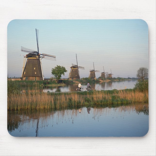 Alfombrilla De Ratón Molinos de viento, Kinderdijk, Países Bajos (Frente)