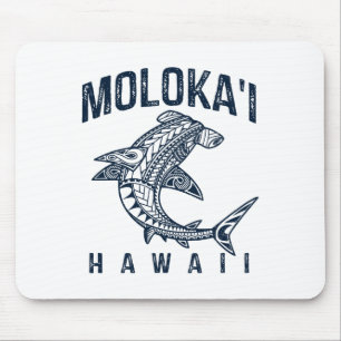 Alfombrilla De Ratón Molokai Hawaii Tril Tiburón Polinesio Hawaiano Pla