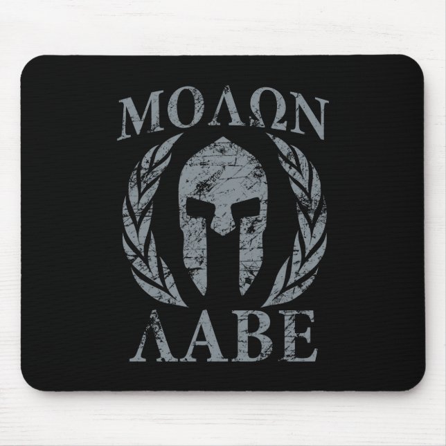 Alfombrilla De Ratón Molon Labe Grunge Casco Espartano (Frente)