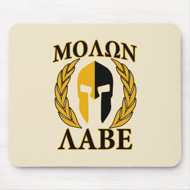 Alfombrilla De Ratón Molon Labe Spartan Mask Laurels Beige Decor (Frente)
