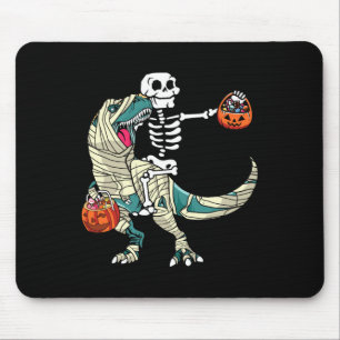 Alfombrilla De Ratón Momia de esqueleto montando dinosaurio T Rex Hallo