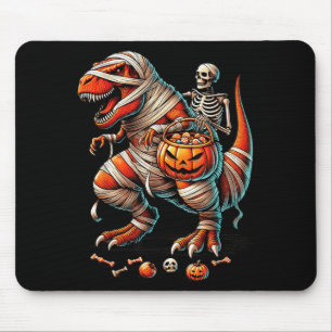 Alfombrilla De Ratón Momia de esqueleto montando dinosaurio T Rex Niño
