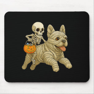 Alfombrilla De Ratón Momia en Esqueleto Perro Bulldog Francés Halloween