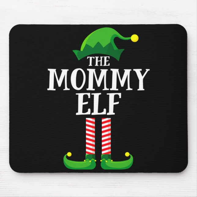 Alfombrilla De Ratón Mommy Elf Matching Family Christmas Party  (Frente)