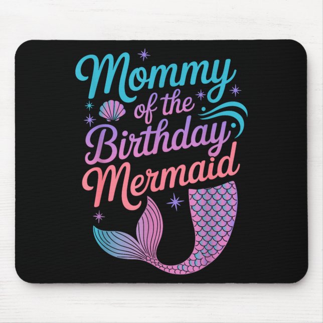 Alfombrilla De Ratón Mommy Of The Birthday Mermaid Girl Party Celebrati (Frente)